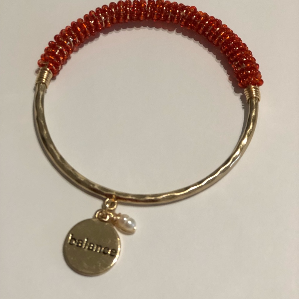 Red bangle. Handmade. Jewelry. - Picture 7 of 7